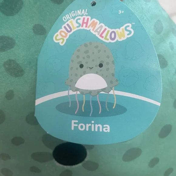 NWT Squishmallows Forina Teal and Gray Jellyfish Plush - Picture 4 of 8